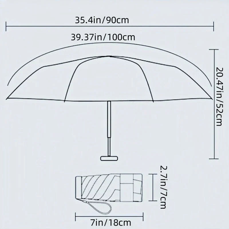 55% Off Mini Sun Umbrella Small Pocket Rain Umbrella Vinyl Folding UV Ultraviolet Protection Sun Shade Pocket Parasol Capsule